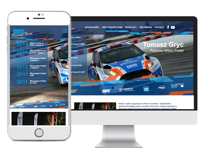 Realizacja serwisu dla kierowcy rajdowego Gryc Racing Team